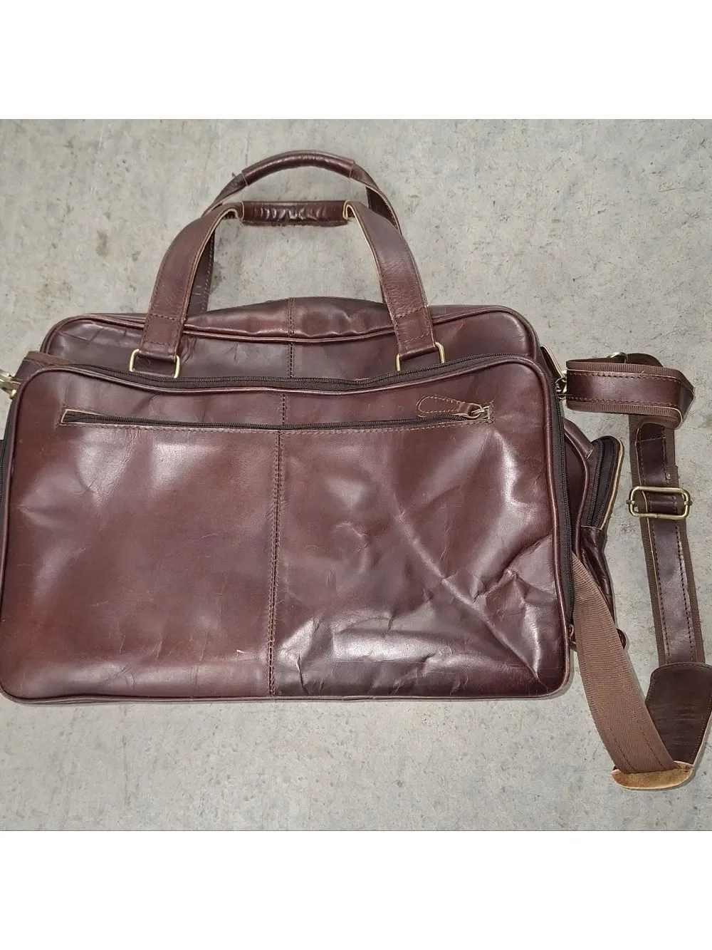 Brown Leather Men's Messenger Bag